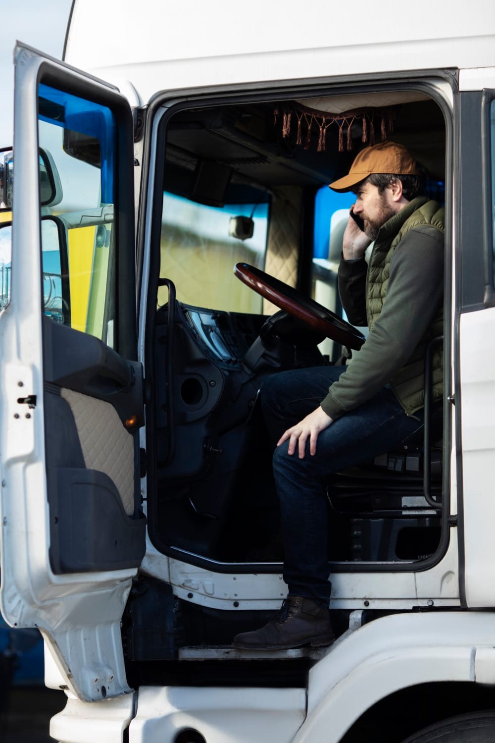 Man sitting truck